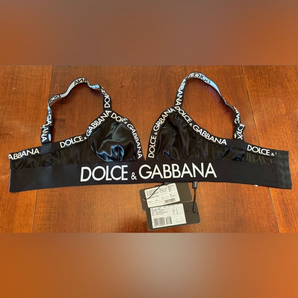 Dolce & Gabbana Satin Triangle Bra - Picture 3 of 8